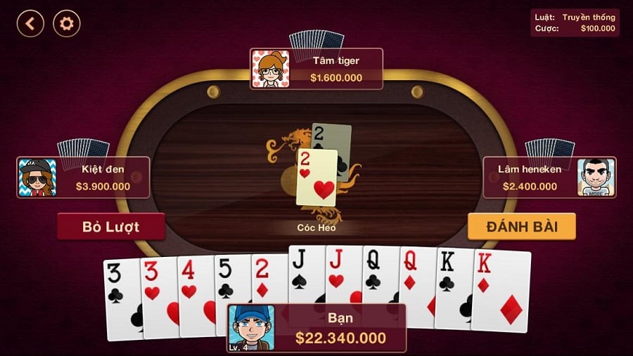 Cách đánh giúp tài khoản luôn tiến lên trong game bài Tiến lên Cach danh giup tai khoan luon tien len trong game bai Tien len