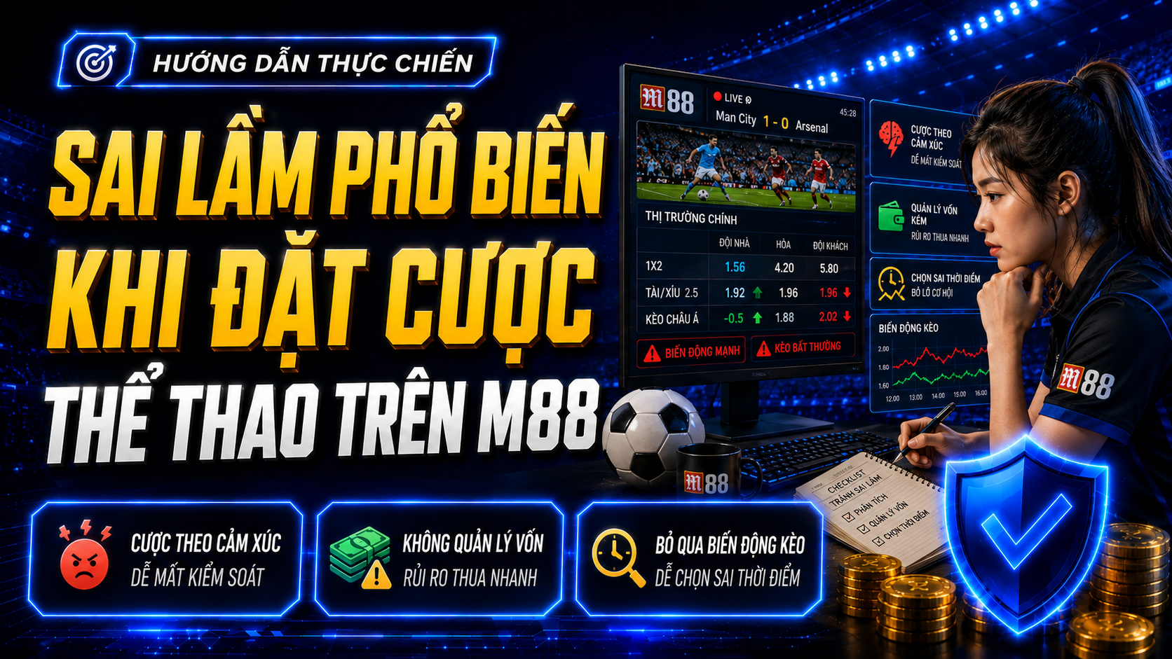 Sai lầm phổ biến khi đặt cược thể thao trên M88