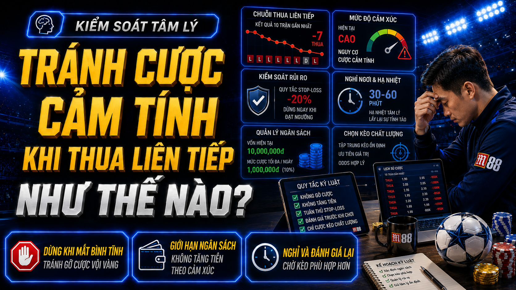 Giữ tâm lý dài hạn tại M88 để không bị chuỗi thua dẫn dắt