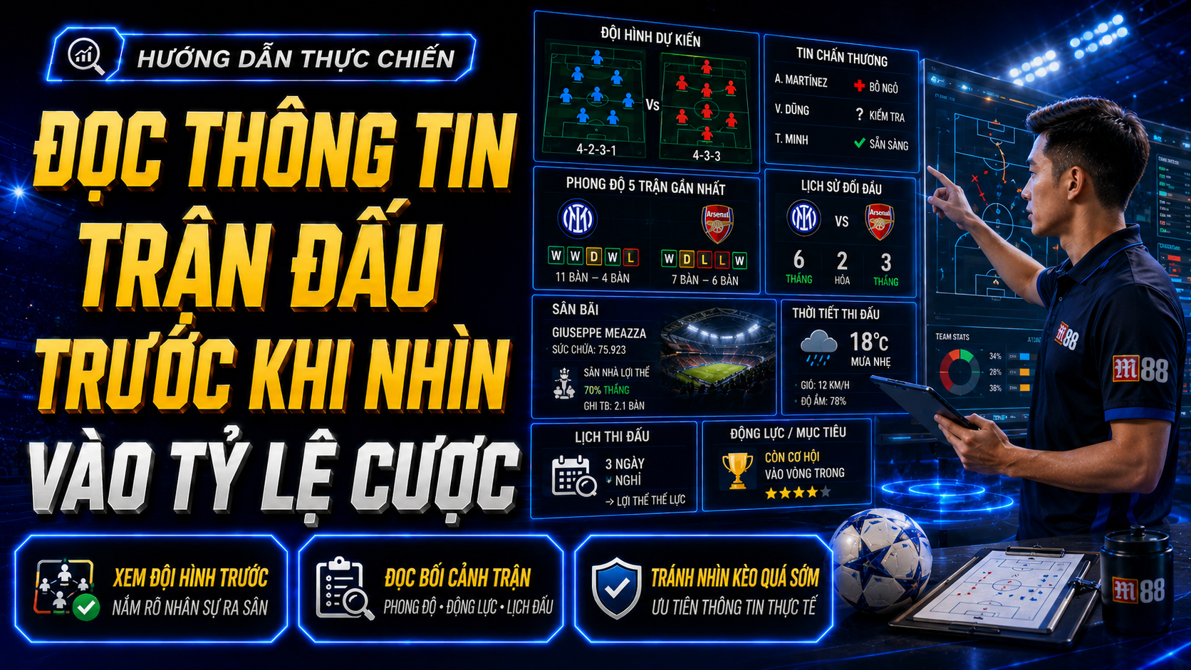Đọc thông tin trận đấu trước khi nhìn vào tỷ lệ cược Đọc thông tin trận đấu trước khi nhìn vào tỷ lệ cược