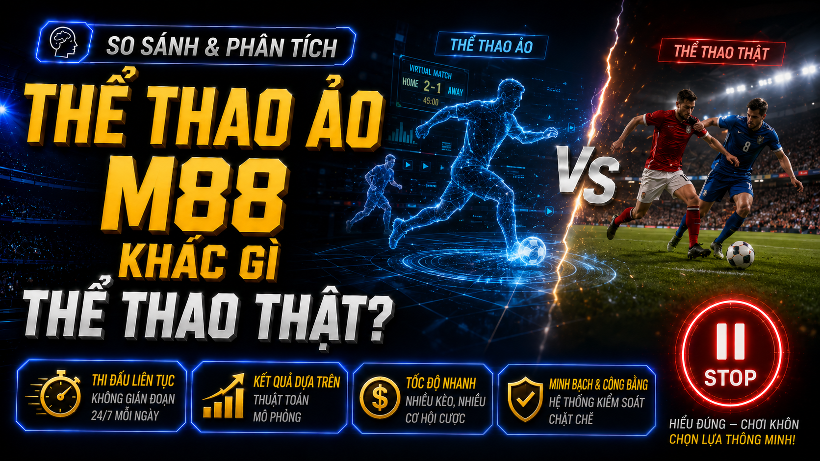 Thể thao ảo M88 khác gì thể thao thật?