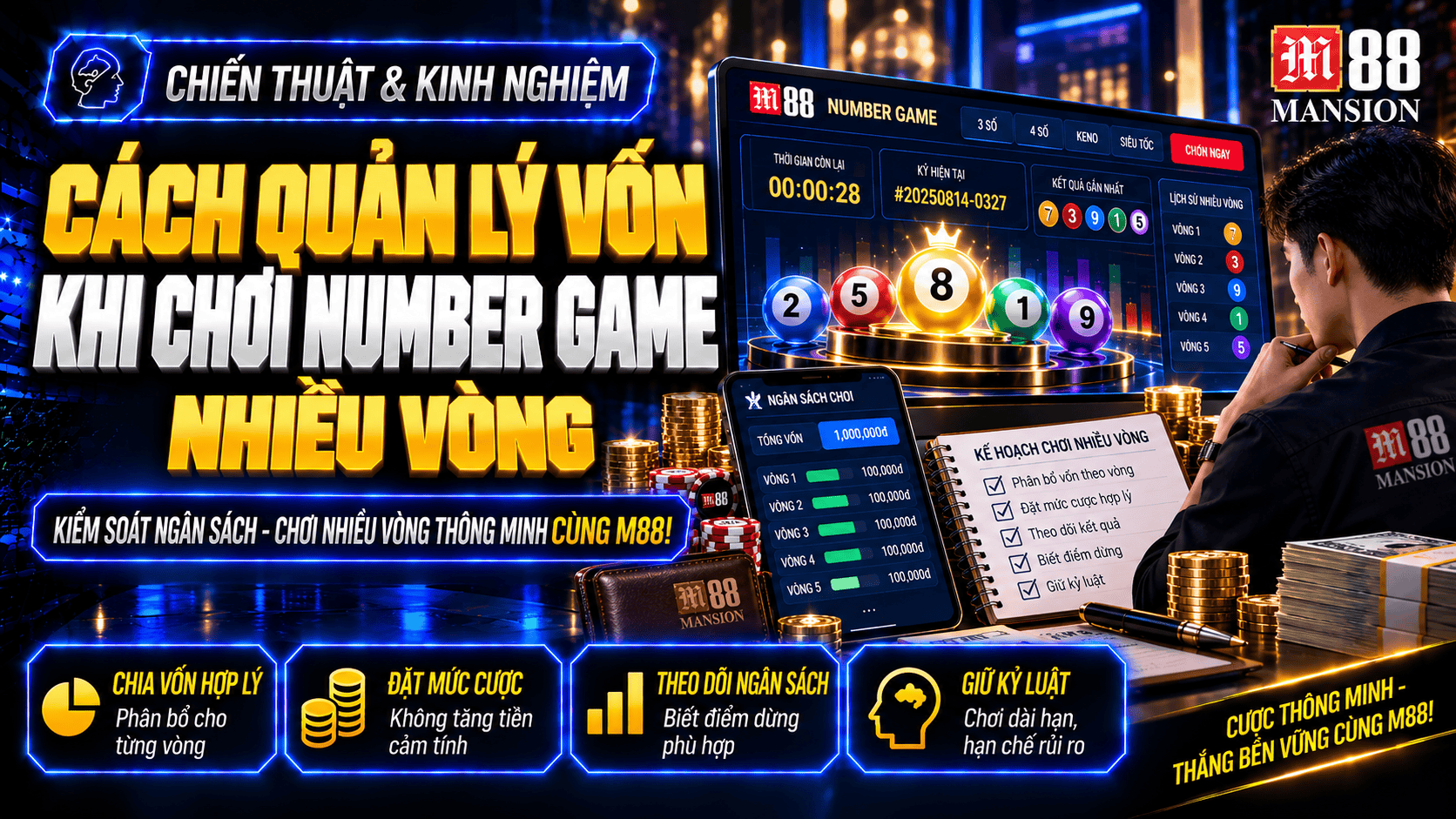 Cách quản lý vốn khi chơi Number Game nhiều vòng