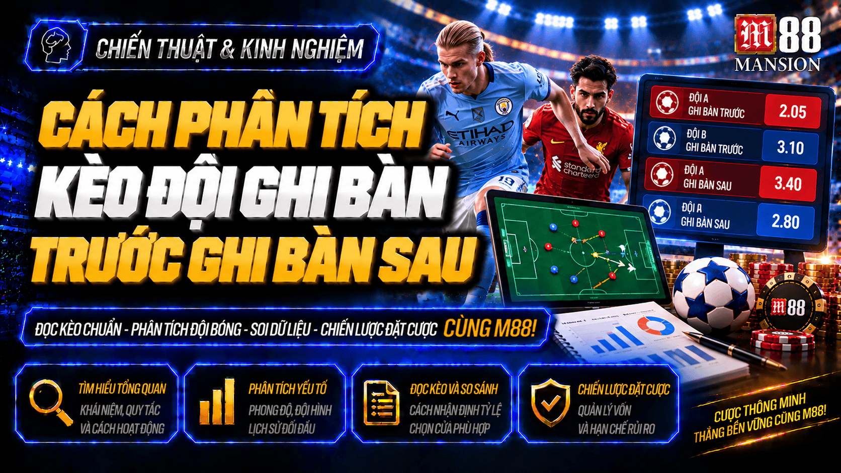Cách phân tích kèo đội ghi bàn trước ghi bàn sau
