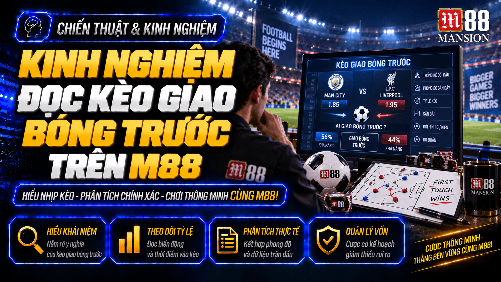 Kinh nghiệm đọc kèo giao bóng trước trên M88 và quản lý rủi ro